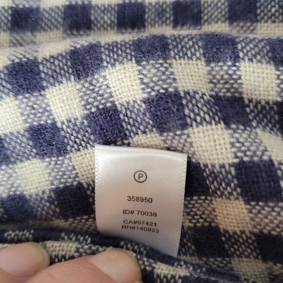 Ann Taylor Loft Blue & Beige Plaid Infinity Scarf Soft straddles comfort and chi - Picture 11 of 12